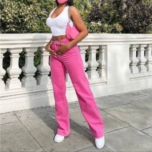 Zara Wide Leg Pink Jeans